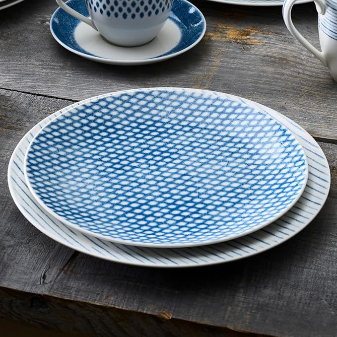 Noritake Blue Hammock 12-Piece Coupe Dinnerware Set Service for 4
