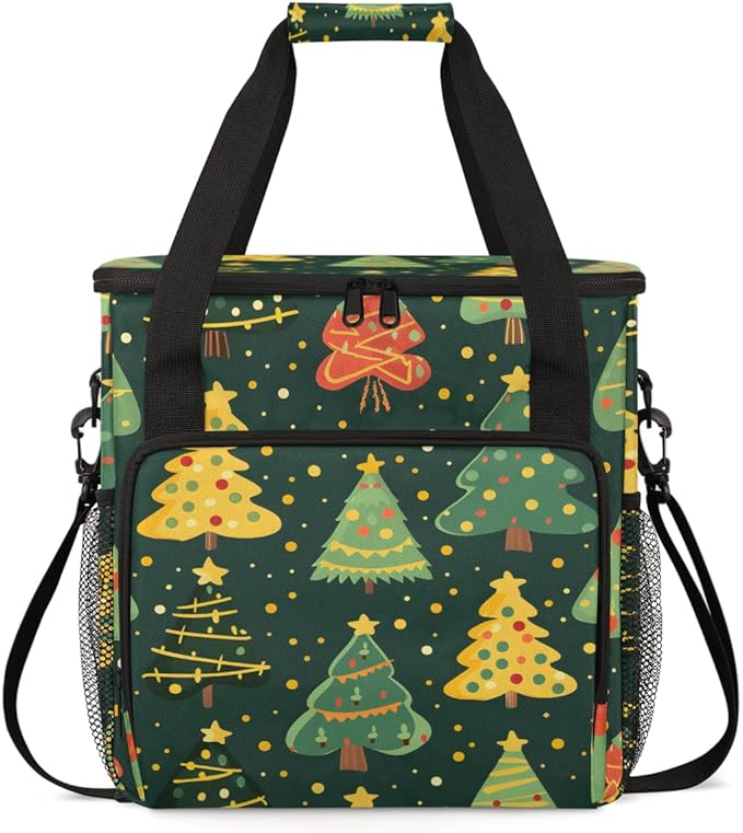 Cartoon Tree Coffee Maker Carrying Bag Colorful Tree Travel Storage Bag Compatible with K-Mini or K-Mini Plus Single Serve Coffee Brewer Carrying Case with Multiple Pockets &amp Shoulder Strap