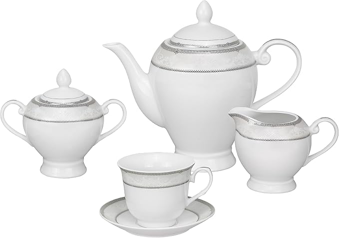 Lorren Home Trends 57-Piece Porcelain Dinnerware Set Ballo Service for 8