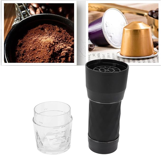 Manual Coffee Maker Hand Coffee Maker Portable Coffee Machine Hand Pressing Coffee Maker for Outdoor Travel (Black)
