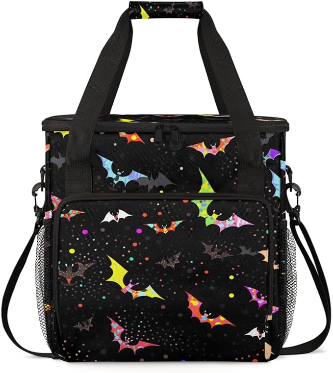 Magical Bat Coffee Maker Carrying Bag Cartoon Bat Travel Storage Bag Compatible with K-Mini or K-Mini Plus Single Serve Coffee Brewer Carrying Case with Multiple Pockets &amp Shoulder Strap