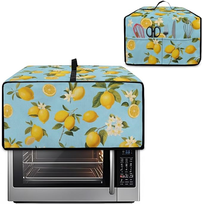 Doojoayie 8 Slice Toaster Oven Covers for Kitchen Counter Toaster Cover 22.5x18.5x 13 Small Appliance Dust Protector Kitchen Decoration Gifts for Women Lemen Print