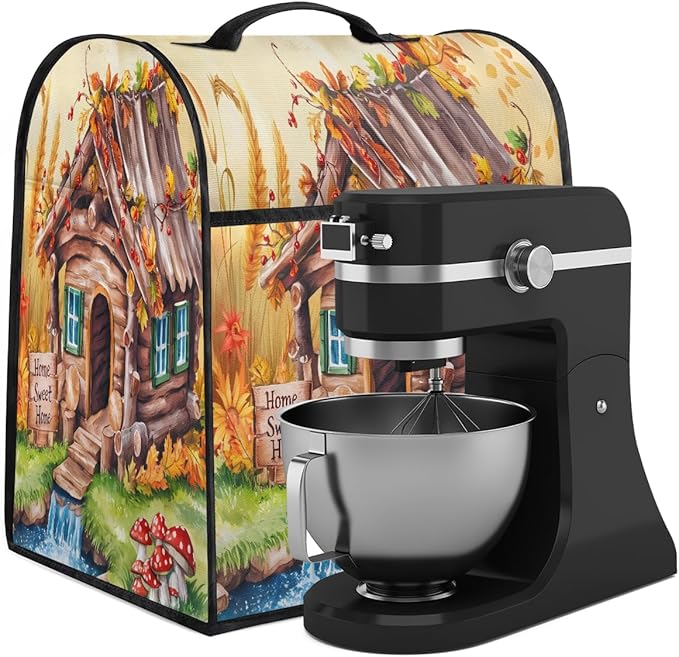 cfpolar Kitchen Aid Mixer Cover Compatible with 6-8 Quarts Farm Flowers Autumn Stand Mixer Cover Kitchen Aid Mixers Accessories Appliance Organizer Bag Dust Covers with Zipper Pocket