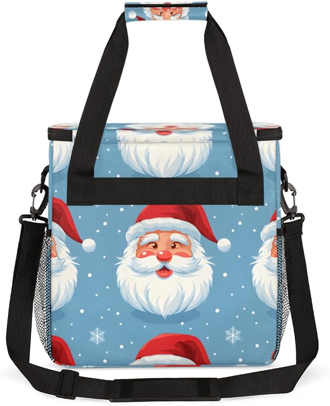 Abstract Santa Claus Coffee Maker Carrying Bag Watercolor Santa Claus Travel Storage Bag Compatible with K-Mini or K-Mini Plus Single Serve Coffee Brewer Carrying Case with Pockets &amp Shoulder St