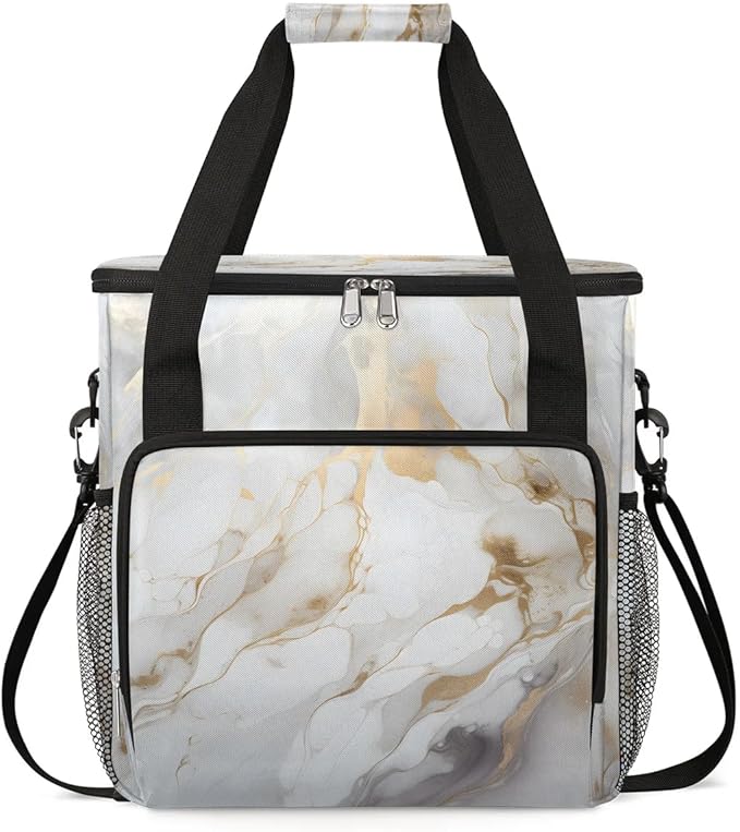 Marble Print Coffee Maker Carrying Bag for Keurig K-Mini or K-Mini Plus Storage Portable Coffee Maker Travel Bag
