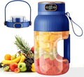 large portable blenderpowerful motor driving ten-blade cutter head dual large-capacity batteries TYPE-C fast charging head 42Oz (1200ml) large capacity (BLUE WITH LID)