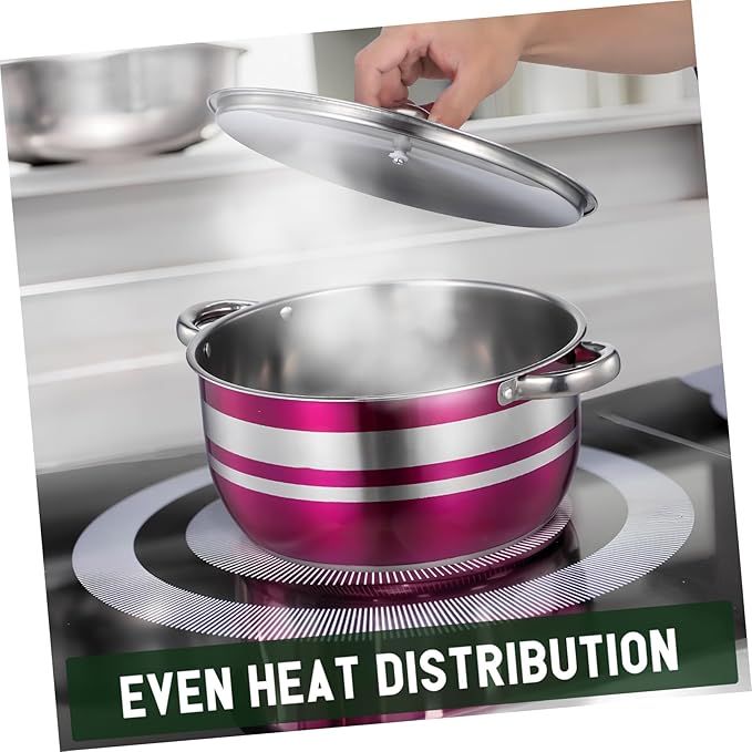 BESPORTBLE 4pcs Stainless Steel Pot Set with Base Induction Cooktop Compatible Kitchen Stockpots Easy-clean Cookware for Pasta Soup and Everyday Cooking