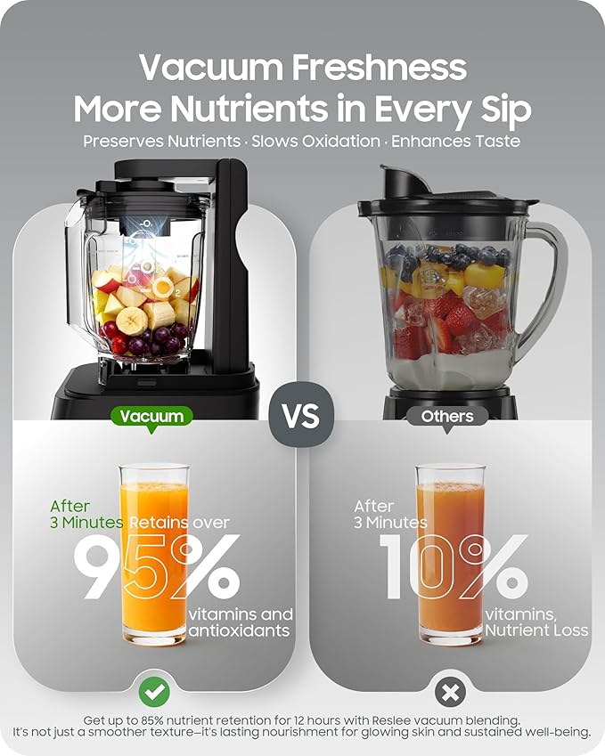 Professional Commercial Vacuum Blender with Quiet Shield 2026 Upgraded 40000 RPM 56oz Eastman Tritan Cup for Smoothie Nut Milk Hot Soup Baby Food Self-Clean 5-Year Full Warranty