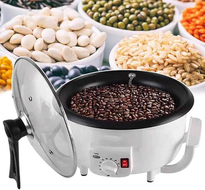 Electric Coffee Maker Coffee Bean Roaster 750 G Non-Stick Pan Temperature Control (0-240°C) Popcorn Maker Peanut Nut Maker Baking Quantity 300-350 G