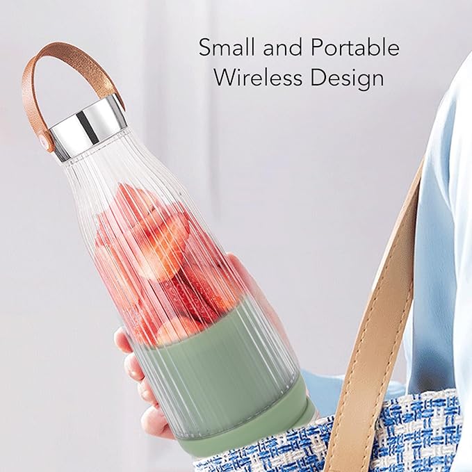 Portable Juice Blender 380ml with Stainless Steel Blades Detachable and USB Rechargeable 1300mAh Battery Perfect for Kitchen Office and Outdoor Use