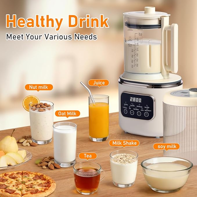 10 in 1 Nut Milk Maker Machine58oz Auto Soy Milk Maker with 20 BladesLED DisplayNut Milk Maker with 24H Delay Start&amp12H Keep WarmAlmond Milk MakerOatSoyPlant-Based MilkJuice for Homemade