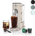 Ninja Pods &amp Grounds Single-Serve Coffee Maker K-Cup Pod Compatible Brews Grounds Compact Design 56-oz. Reservoir 6-oz. Cup to 24-oz. Travel Mug Brew Sizes Iced Coffee Maker Stone PB041ST