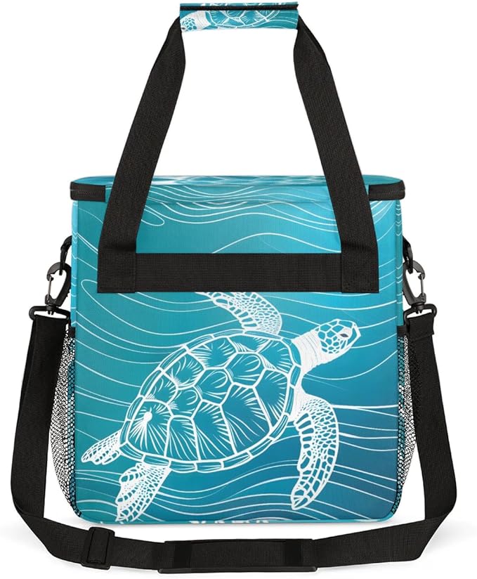 Coffee Maker Carrying Bag Ocean Turtle Print Single Cup Coffee Maker Travel Bag Compatible with Keurig K-Mini or K-Mini Plus Portable Storage Bag with Shoulder StrapAZ-17