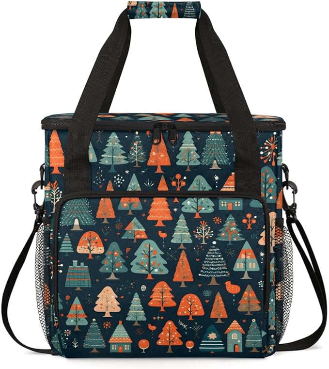Christmas Tree Coffee Maker Carrying Bag Lovely Tree Travel Storage Bag Compatible with K-Mini or K-Mini Plus Single Serve Coffee Brewer Carrying Case with Multiple Pockets &amp Shoulder Strap