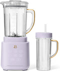 B PowerExact High-Performance 700-Watt Blender by Drew Barrymore 50-Ounce Pitcher Stainless 4-Tip Blade 3 Speeds + 4 Presets Dishwasher-Safe Parts Travel Cup Included (Lavender)
