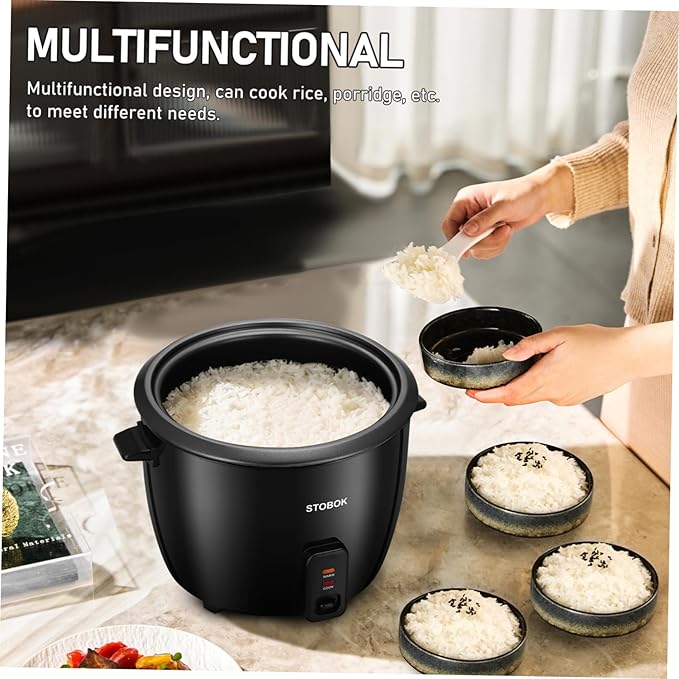VILLCASE Electric Rice Cooker with Clear Lid Portable Multi-functional Stew Pot for Camping and Travel Space-saving Personal Cooker with US Plug for Rice Soups Oatmeal and Steamed