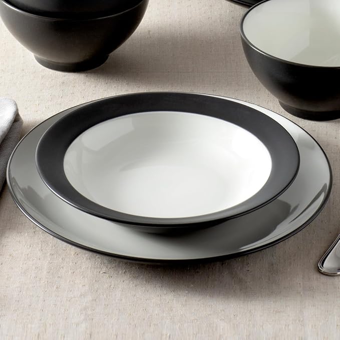 Noritake Colorwave Graphite 12-Piece Coupe Dinnerware Set Service for 4