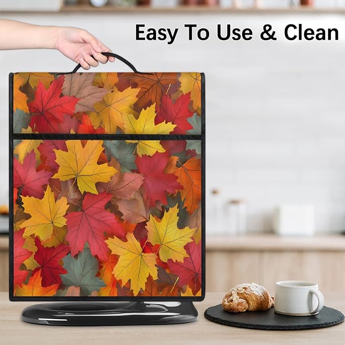 cfpolar Kitchen Aid Mixer Cover Compatible with 6-8 Quarts Fall Autumn Stand Mixer Cover Kitchen Aid Mixers Accessories Appliance Organizer Bag Dust Covers with Zipper Pocket