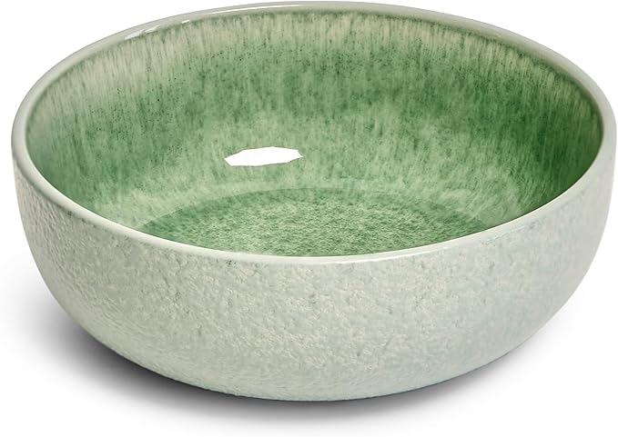 Sango 12-Piece Stoneware Dinnerware Set for 4 Green Ceramic Plates and Bowls Sets Modern Dish Set with Reactive Glaze Durable Kitchen Dishes for Casual Dining Microwave &amp Dishwasher Safe Ashe