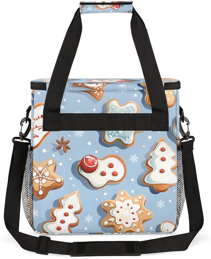 Fantastic Xmas Biscuit Coffee Maker Carrying Bag Travel Storage Bag Compatible with K-Mini or K-Mini Plus Single Serve Coffee Brewer Carrying Case with Multiple Pockets &amp Shoulder Strap