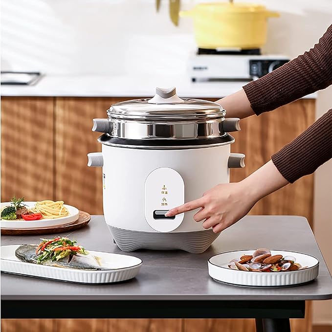Household Electric Rice Cooker With Steamer Non-Stick Inner Pot Intelligent Insulation Make Rice &amp Steam Healthy Food &amp Vegetables For 1-6 People(4L)