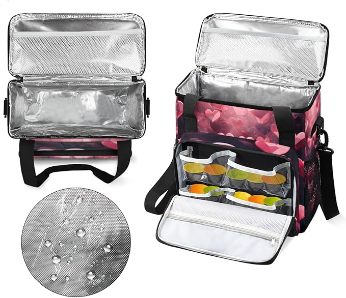 Diamond Heart Coffee Maker Carrying Bag Red Diamond Travel Storage Bag Compatible with K-Mini or K-Mini Plus Single Serve Coffee Brewer Carrying Case with Multiple Pockets &amp Shoulder Strap