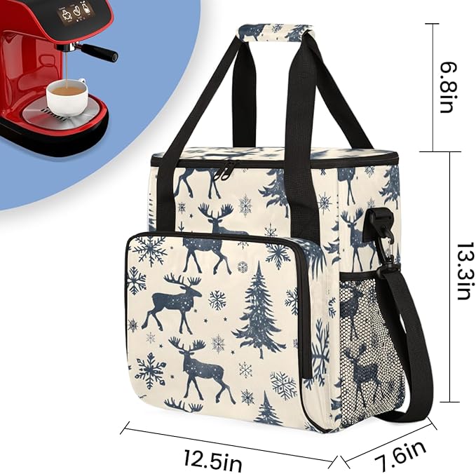 Cartoon Tree Coffee Maker Carrying Bag Fantastic Tree Travel Storage Bag Compatible with K-Mini or K-Mini Plus Single Serve Coffee Brewer Carrying Case with Multiple Pockets &amp Shoulder Strap