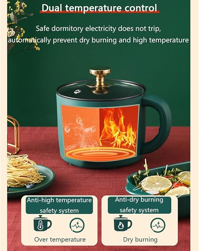 GRFIT Electric Cooking Machine 1.7L Rice Cooker Mini Soup Pot Food Steamer Multi-Function Wok Hot Pot Porridge Maker (Color : Red Knob Steamer)