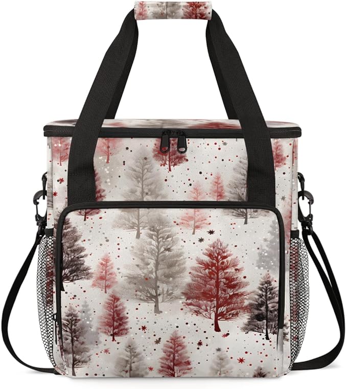 Cartoon Tree Coffee Maker Carrying Bag Christmas Tree Travel Storage Bag Compatible with K-Mini or K-Mini Plus Single Serve Coffee Brewer Carrying Case with Multiple Pockets &amp Shoulder Strap
