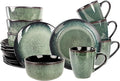 Dinnerware Sets(16Pcs) Serves for 4 Reactive Glaze Plates and Bowls Set with Mug7.9Small Plate8.3Salad Plate5.5bowl Modern kitchen tablewareMicrowave safe Set No.4