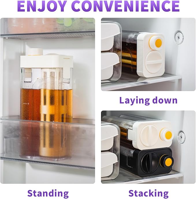 MAVO Cold Brew Coffee Maker 27oz Iced Coffee Maker and Tea Brewer Fine Mesh Filter Leak-Proof Seal Removable Design for Easy Cleaning Durable Tritan Material Space Saving - Home and Camping