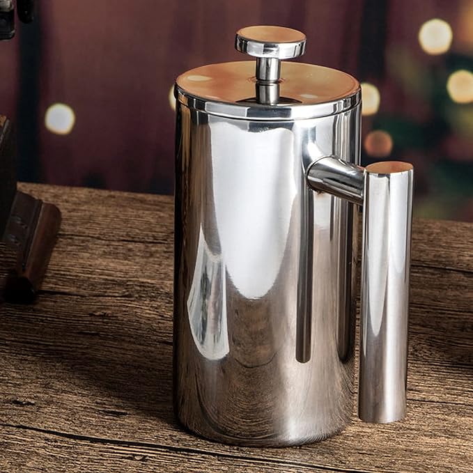 Irishom French Press Coffee Maker Stainless Steel Double Walled Insulated Coffee Maker Pot