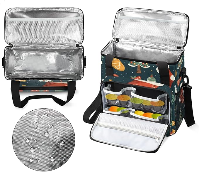 Abstract Santa Claus Coffee Maker Carrying Bag Colorful Santa Claus Travel Storage Bag Compatible with K-Mini or K-Mini Plus Single Serve Coffee Brewer Carrying Case with Pockets &amp Shoulder Stra