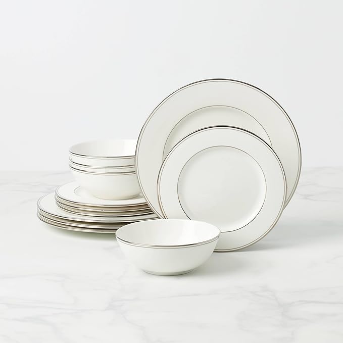 Lenox 895707 Federal Platinum 12-Piece Dinnerware Set Service for 4