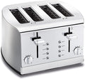 KRUPS: 4 Slice Toaster Stainless Steel 4 Functions Cancel Bagel Reheat Defrost 1500 watts 6 Shade Settings Removable Crumb Tray