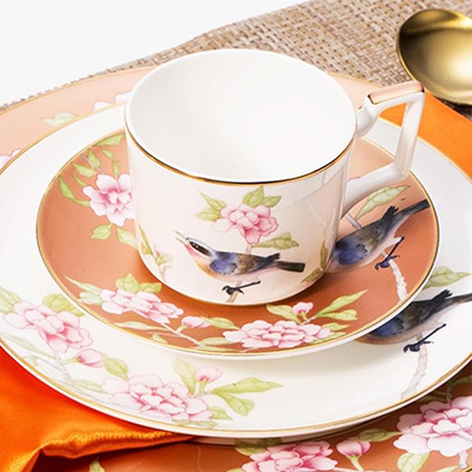 24-piece dishes set for 6 bone china dinnerware set porcelain dinnerware set hotel family gathering banquet wedding present for wife and grandmother (set for 6)