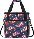 Star-Spangled Banner Coffee Maker Carrying Bag 4th of July Travel Storage Bag Compatible with K-Mini or K-Mini Plus Single Serve Coffee Brewer Carrying Case with Multiple Pockets &amp Shoulder Stra