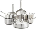 GreenPan x Bobby Flay 10 Piece Stainless Steel Cookware Set Tri-Ply Multiclad Pots &amp Pans Professional Grade Oven &amp Broiler Safe to 600°F Dishwasher Safe Durable Induction Compatible Si