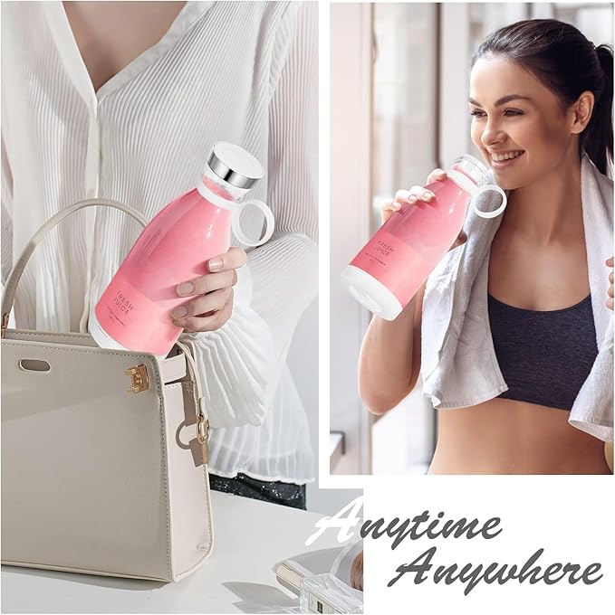 Portable BlenderFashion Portable Blender for Shakes and Smoothies 11.8 OzMagnetic USB Fast Charging Mini Mixer BottleTake It for Traveling Outdoor Gym Office Cars Gift -WH