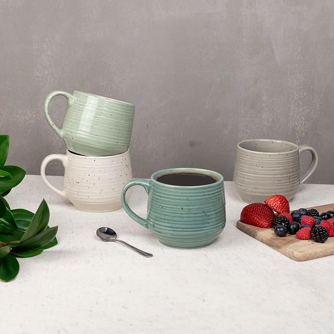Sango Siterra Artist's Blend 26-Piece Stoneware Dinnerware Set for 4 Ceramic Plates and Bowls Sets with Mugs and Platters Perfect for Everyday Dining