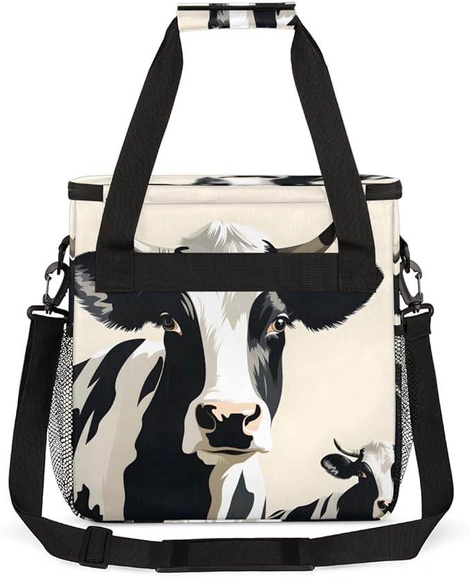 Cattle Cow Coffee Maker Carrying Bag Cute Cow Portable Travel Storage Tote Bag Compatible with K-Mini or K-Mini Plus Single Serve Coffee Brewer Carrying Case with Multiple Pockets &amp Shoulder Str