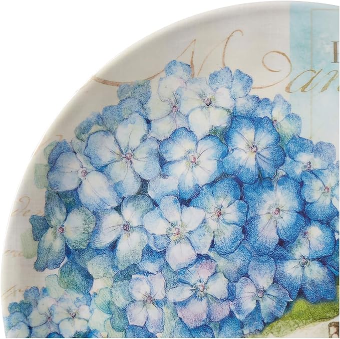Hydrangea Garden 12 pc Melamine Dinnerware Set Service for 4