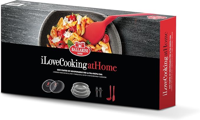 I love coooking at home Ballarini Gift Set 9 Pieces Space Saving