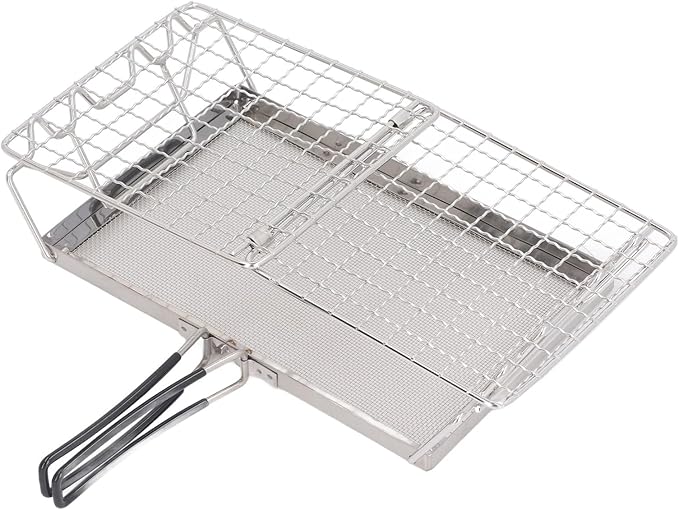 Camp Stove Toaster Stainless Steel Foldable Portable Toaster Tray Rack for Outdoor Camping Stovetop Multifunctional Bread and Rice Cake Toaster for Picnics Barbecues