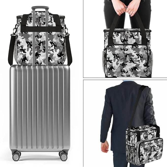 Camo Grey Coffee Maker Carrying Bag for Keurig K-Mini or K-Mini Plus Storage Portable Coffee Maker Travel Bag