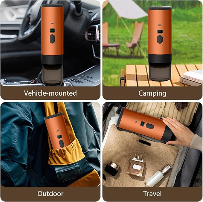 Portable Coffee Maker Espresso Machine Travel Espresso Maker USB-C ChargingHeating Pump Press Coffee Maker Electric Capsule Coffee Machine for RVCar Hiking Camping Office