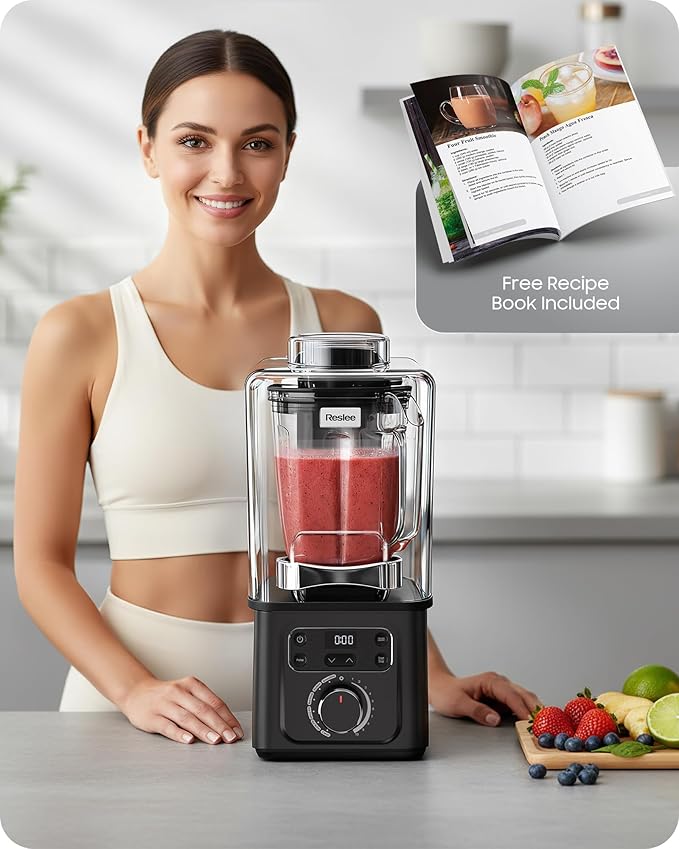 Professional Commercial Vacuum Blender with Quiet Shield 2026 Upgraded 40000 RPM 56oz Eastman Tritan Cup for Smoothie Nut Milk Hot Soup Baby Food Self-Clean 5-Year Full Warranty