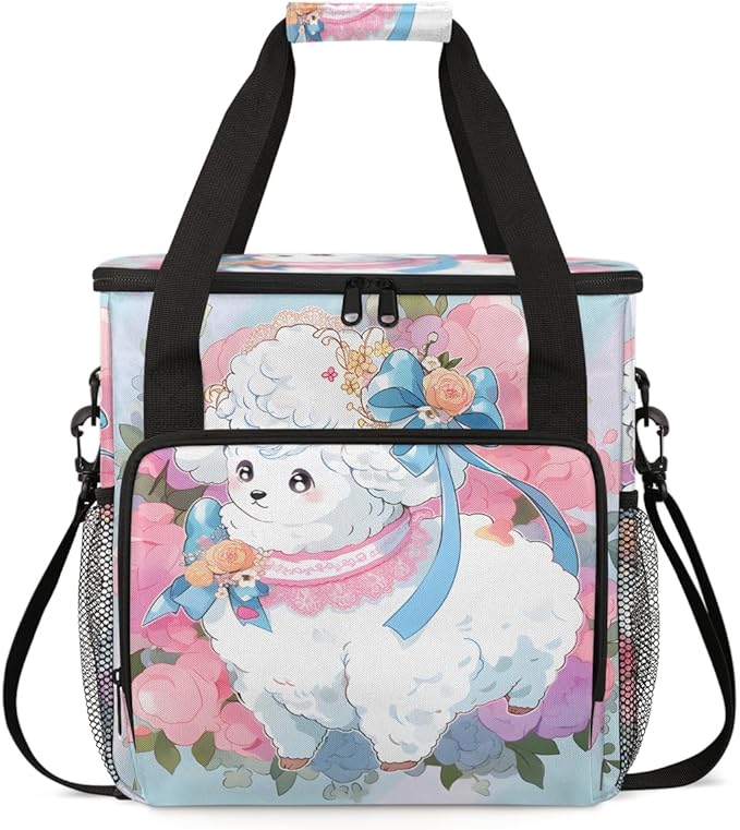 Sheep Floral Coffee Maker Carrying Bag Dream Sheep Travel Storage Bag Compatible with K-Mini or K-Mini Plus Single Serve Coffee Brewer Carrying Case with Multiple Pockets &amp Shoulder Strap