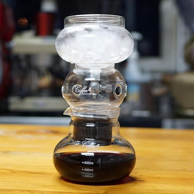 Iced Dripper Coffee Maker Smooth Slow Cold Drip Coffee Brewer with Adjustable Dripper 800ml Glass Pot Reusable Filter Ice Coffee or Iced Tea Makers Makes 4-6 Cups