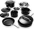 Gotham Steel Modern 11 Pc Ceramic Cookware Set Elegantly Designed Pots and Pans Set Non Stick with Steamer Induction Bottom Premium Stay Cool Handles Non Toxic PFOA Free Oven &amp Dishwasher Saf